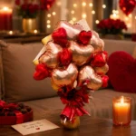 Rose Gold & Red Heart Foil Balloon Bouquet Set | Air Filled & Delivered Inflated | Romantic & Surprise Gift Bouquet - Image 4