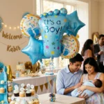 It’s a Boy Feet Shaped Helium Balloon Set of 5 (Baby Feet + Welcome Baby Boy + Blue Star Balloons) | Pre-Inflated & Delivered | Baby Shower Decoration - Image 3