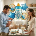 It’s a Boy Bottle Shaped Helium Balloon Set of 5 (Baby Bottle + Welcome Baby Boy + Blue Star Balloons) | Pre-Inflated & Delivered | Baby Shower Decoration - Image 4