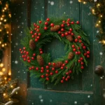 Christmas Wreath with Red Cherries 18” - Image 3