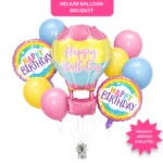 Flying High Hot Air Helium Filled Balloon Bouquet Set of 9 | Pre-Inflated & Delivered | Kids Birthday Decoration