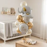 The Elephants in the House New Born Baby Balloon Bouquet Set of 13PC | Helium Filled & Delivered Inflated | Bridal Shower Decoration - Image 4