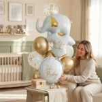 The Elephants in the House New Born Baby Balloon Bouquet Set of 13PC | Helium Filled & Delivered Inflated | Bridal Shower Decoration - Image 3
